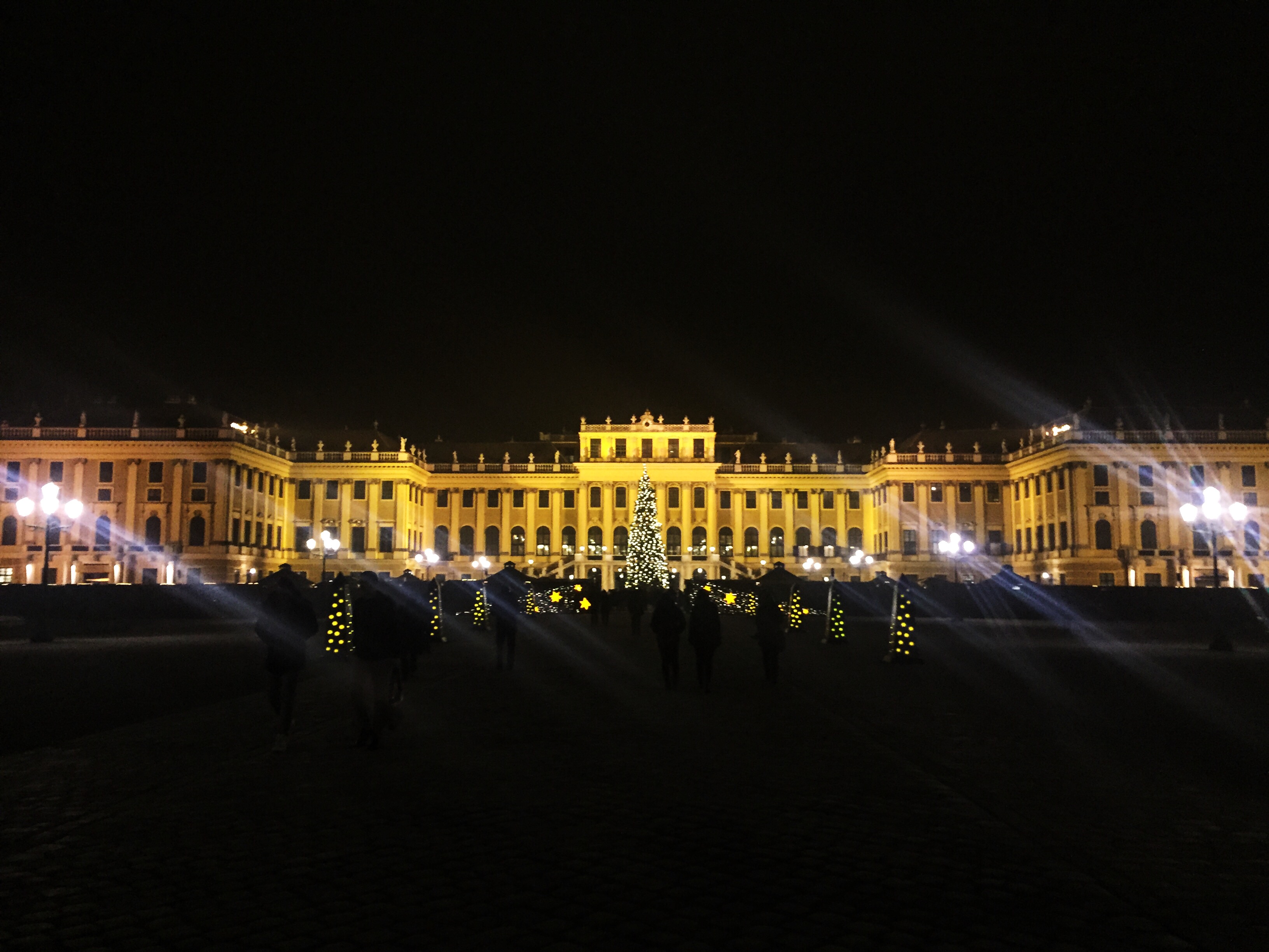 Schoenbrunn Palace at night