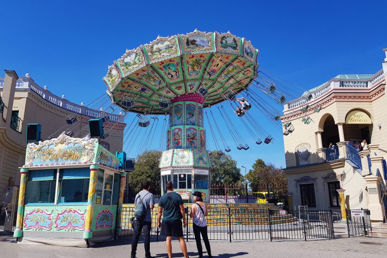 colorful swing ride at Vienna's prater